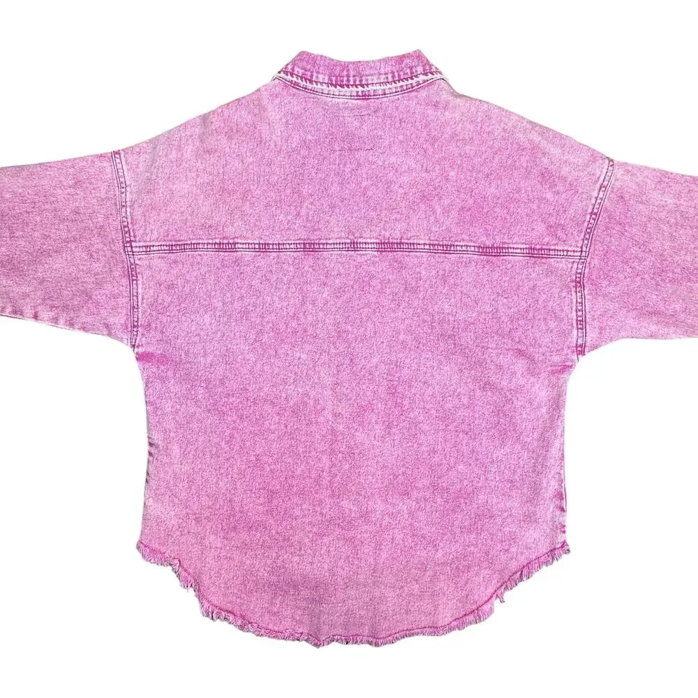 Celebrity Pink Women's Button Up Jeans Shirt Collared Long Sleeves Size M - Picture 16 of 16